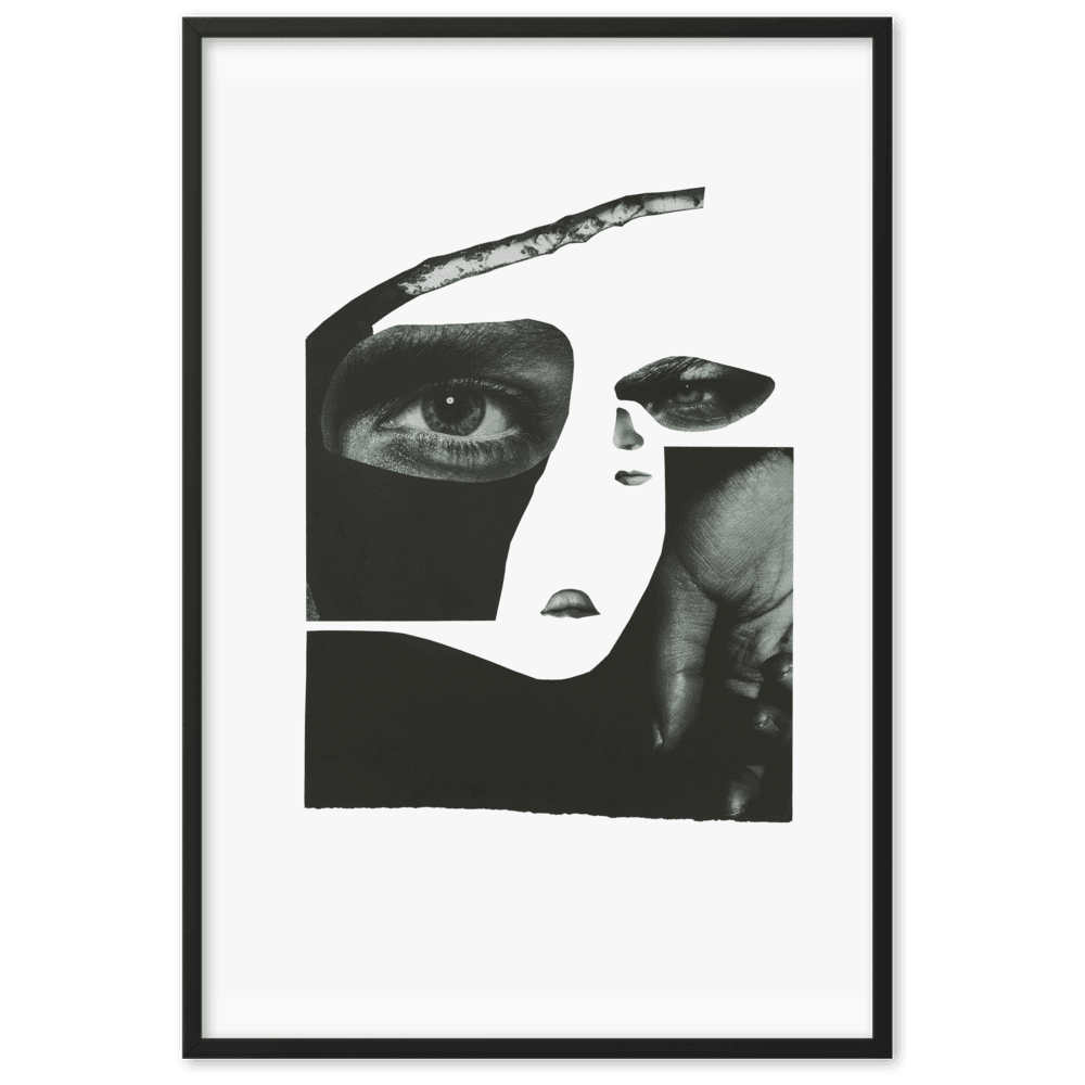 Birch, framed collage by Ulla Leigh