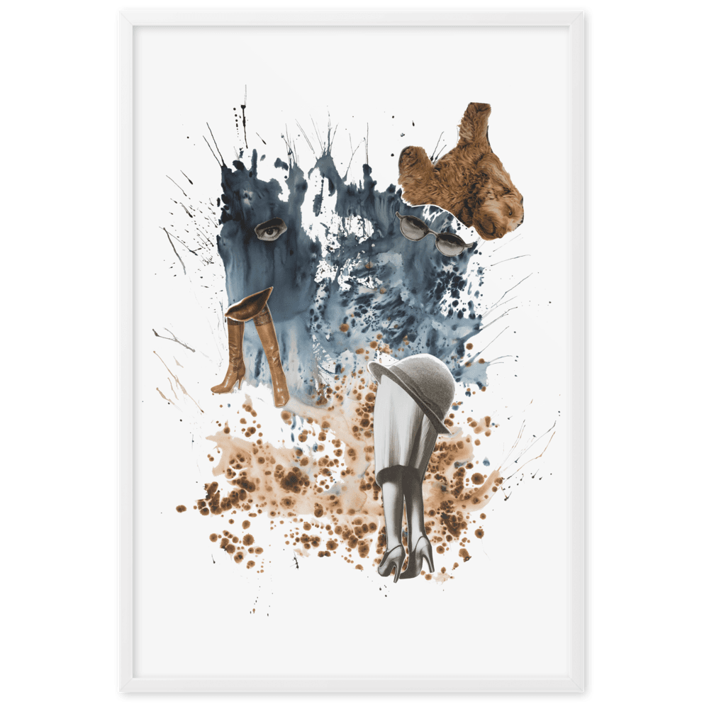 Hat, framed collage by Ulla Leigh