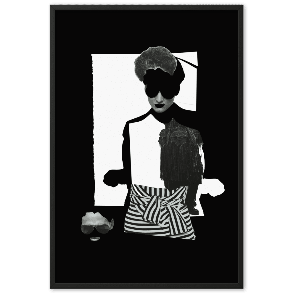 Mask, framed collage by Ulla Leigh