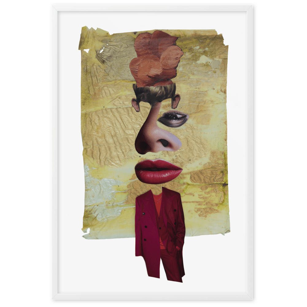 Panache, framed collage by Ulla Leigh